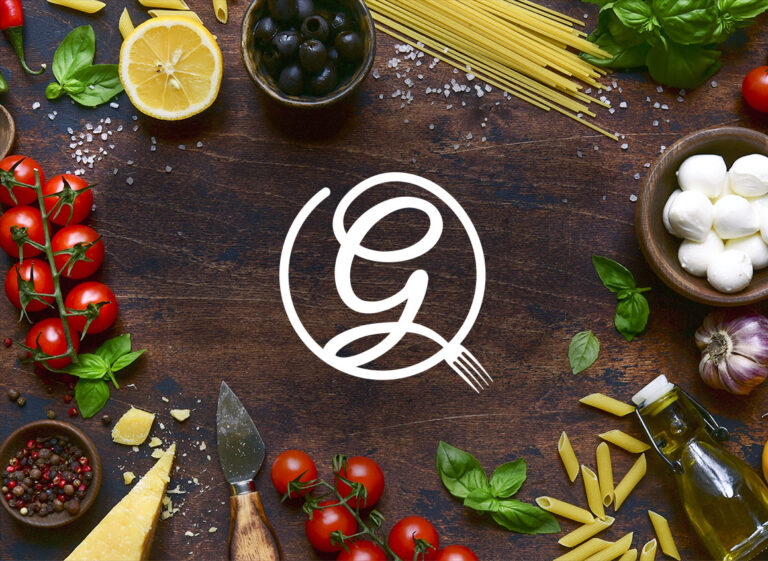 G logo with Italian ingredients